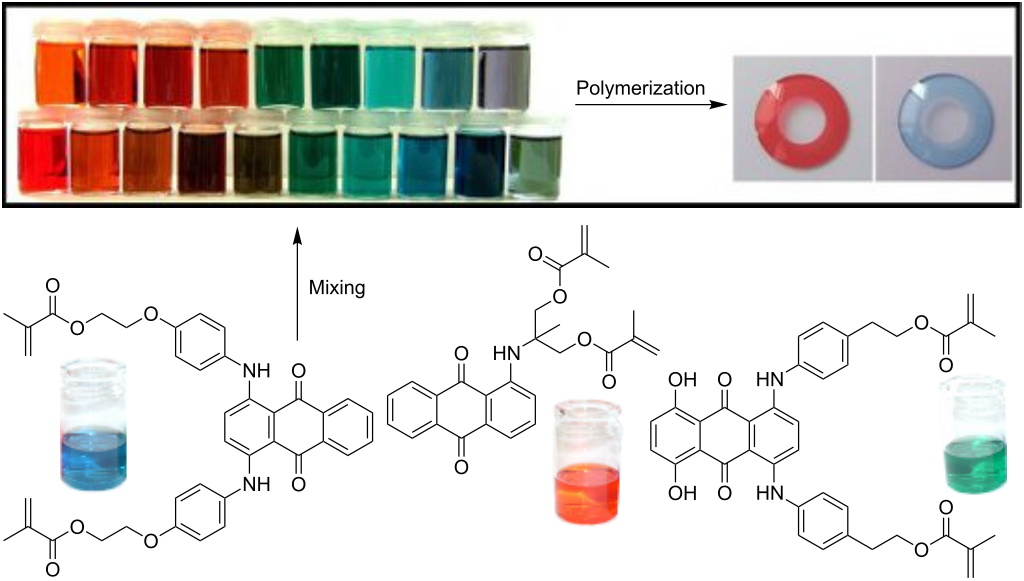 Polymerization Of Novel Methacrylated Anthraquinone Dyes