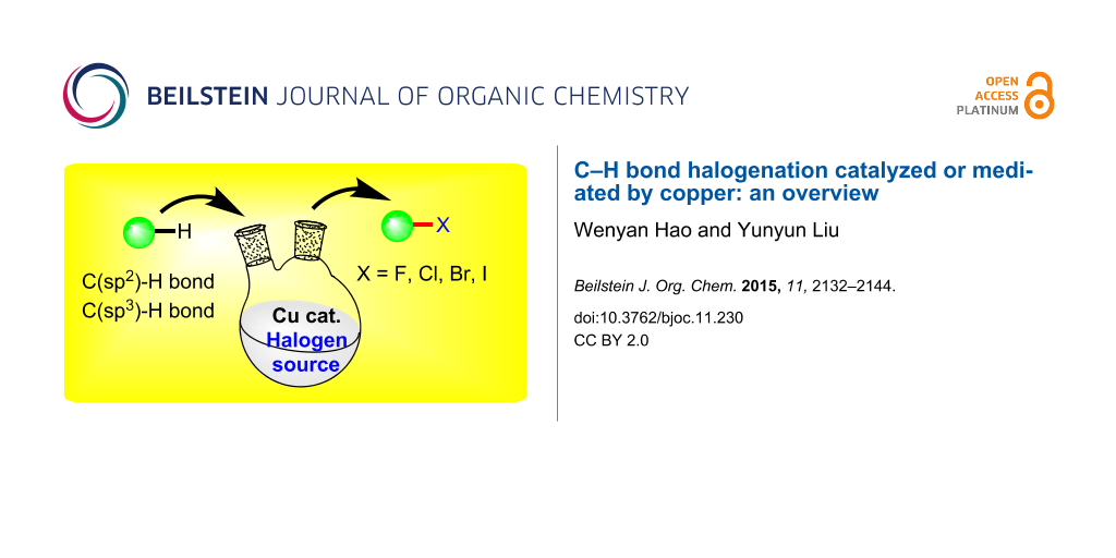 Bjoc C H Bond Halogenation Catalyzed Or Mediated By Copper An Overview