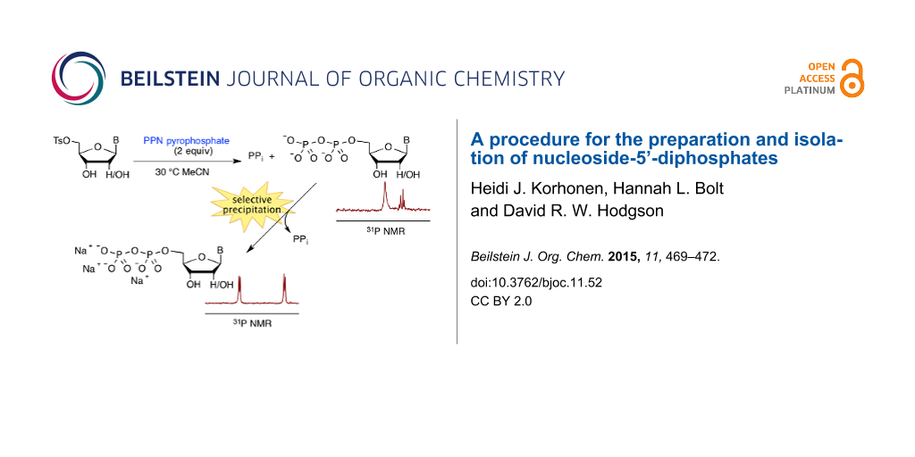 Bjoc A Procedure For The Preparation And Isolation Of Nucleoside 5 Diphosphates