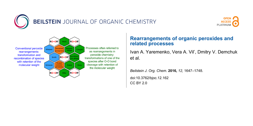 BJOC - Rearrangements of organic peroxides and related processes