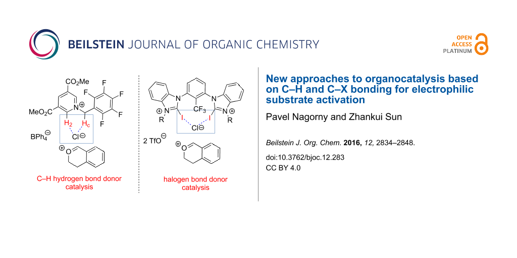 Bjoc New Approaches To Organocatalysis Based On C H And C X Bonding For Electrophilic Substrate Activation