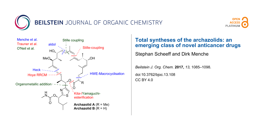 Bjoc Total Syntheses Of The Archazolids An Emerging Class Of Novel Anticancer Drugs