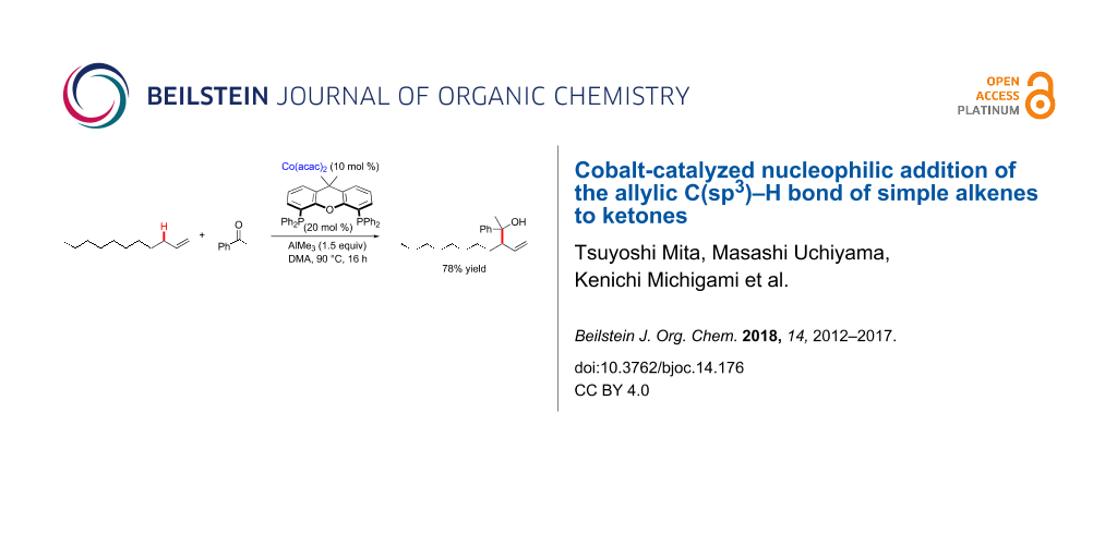 Bjoc Cobalt Catalyzed Nucleophilic Addition Of The Allylic C Sp3 H Bond Of Simple Alkenes To Ketones