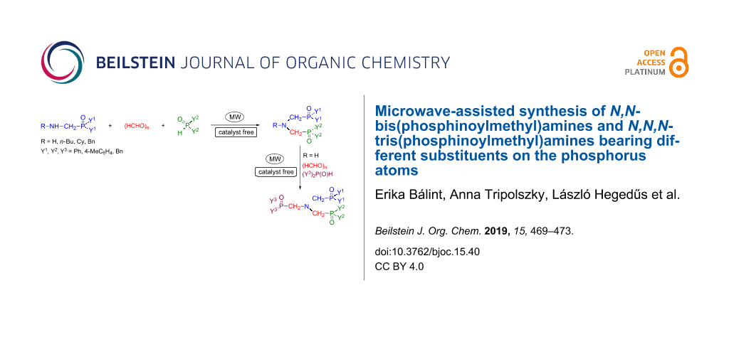 Bjoc Microwave Assisted Synthesis Of N N Bis Phosphinoylmethyl Amines And N N N Tris Phosphinoylmethyl Amines Bearing Different Substituents On The Phosphorus Atoms