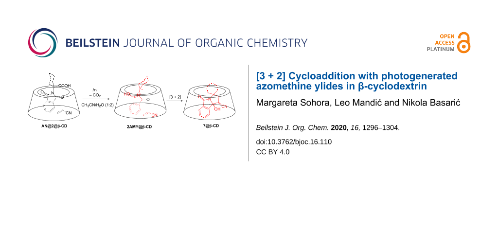 Bjoc 3 2 Cycloaddition With Photogenerated Azomethine Ylides In B Cyclodextrin