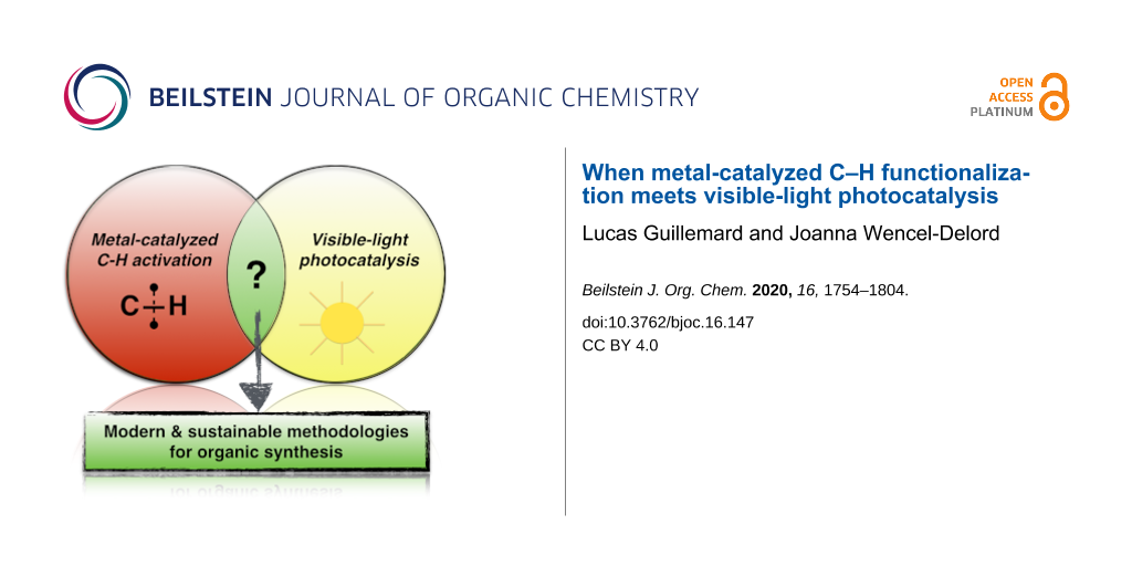 Bjoc When Metal Catalyzed C H Functionalization Meets Visible Light Photocatalysis