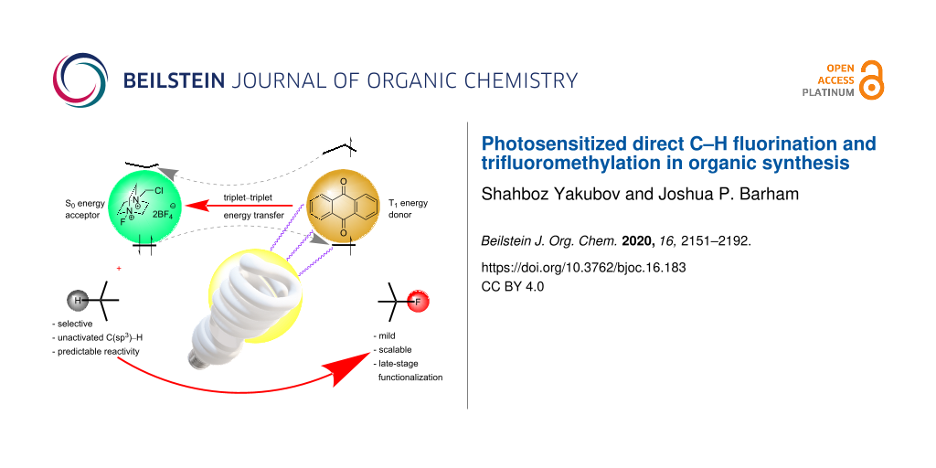 Bjoc Photosensitized Direct C H Fluorination And Trifluoromethylation In Organic Synthesis
