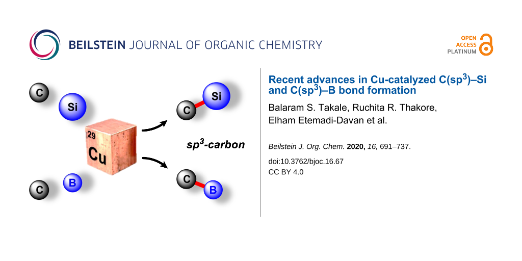 Bjoc Recent Advances In Cu Catalyzed C Sp3 Si And C Sp3 B Bond Formation