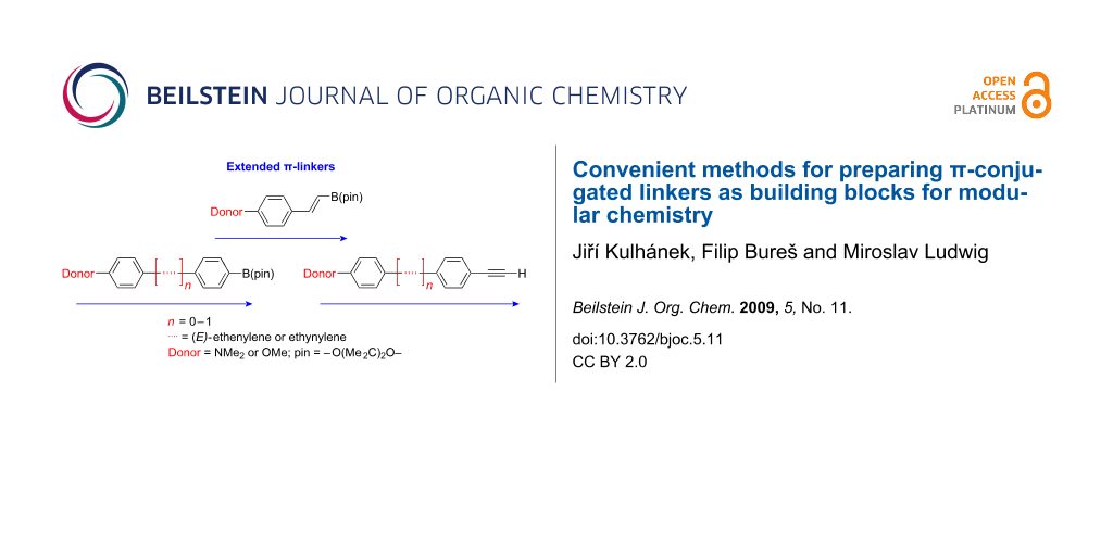 Bjoc Convenient Methods For Preparing P Conjugated Linkers As Building Blocks For Modular Chemistry