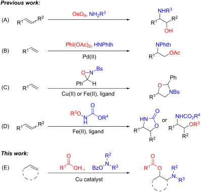 Copper-catalyzed intermolecular oxyamination of olefins using ...