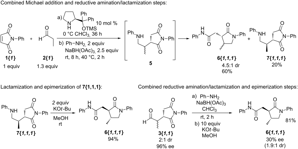 Automated three-component synthesis of a library of γ-lactams